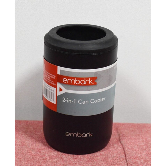 Embark 12oz Stainless Steel 2-in-1 Can Cooler Black - Picture 1 of 5